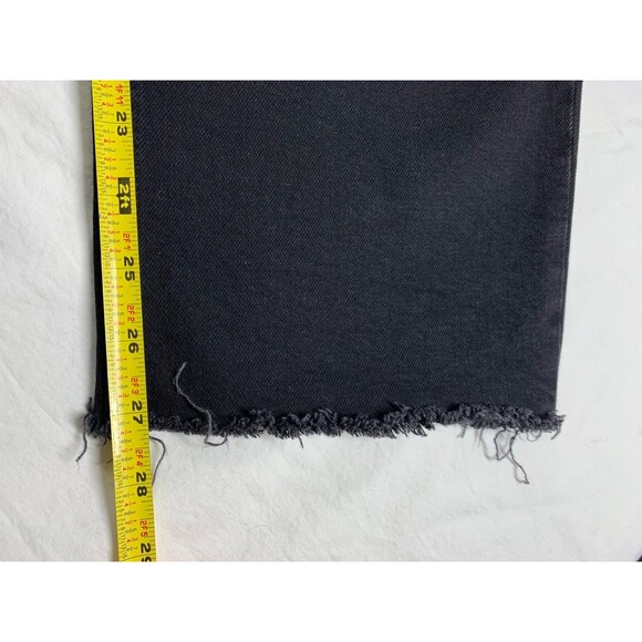 Everlane Way High Jean Straight Leg Size 28 Black Denim 100% Cotton Raw Hem - Picture 7 of 11